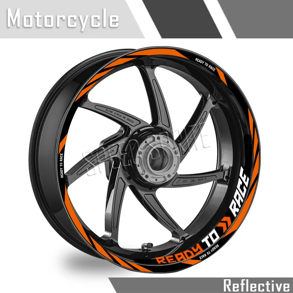 For KTM R2R DUKE 125 390 690 790 890 990 1290 RC 390 Reflective Wheel Sticker Hub Decal Rim Stripe Tape Waterproof Accessories