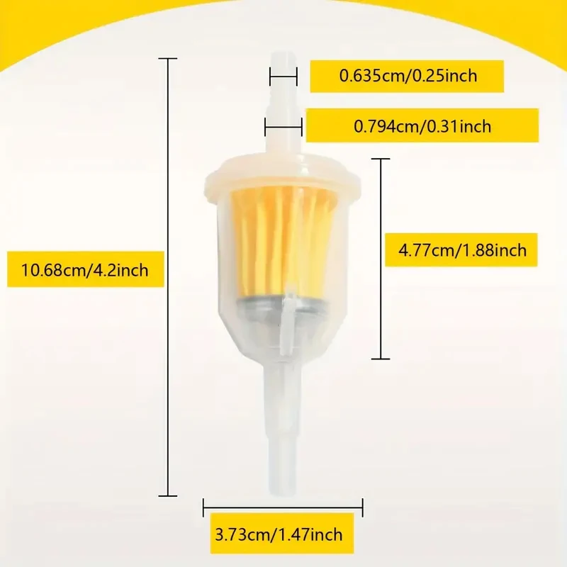 6/1pcs Universal Gasoline Gas Fuel Gasoline Oil Filter for Motorcycle Moped Scooter Motocross Gasoline Fuel Filter Accessories