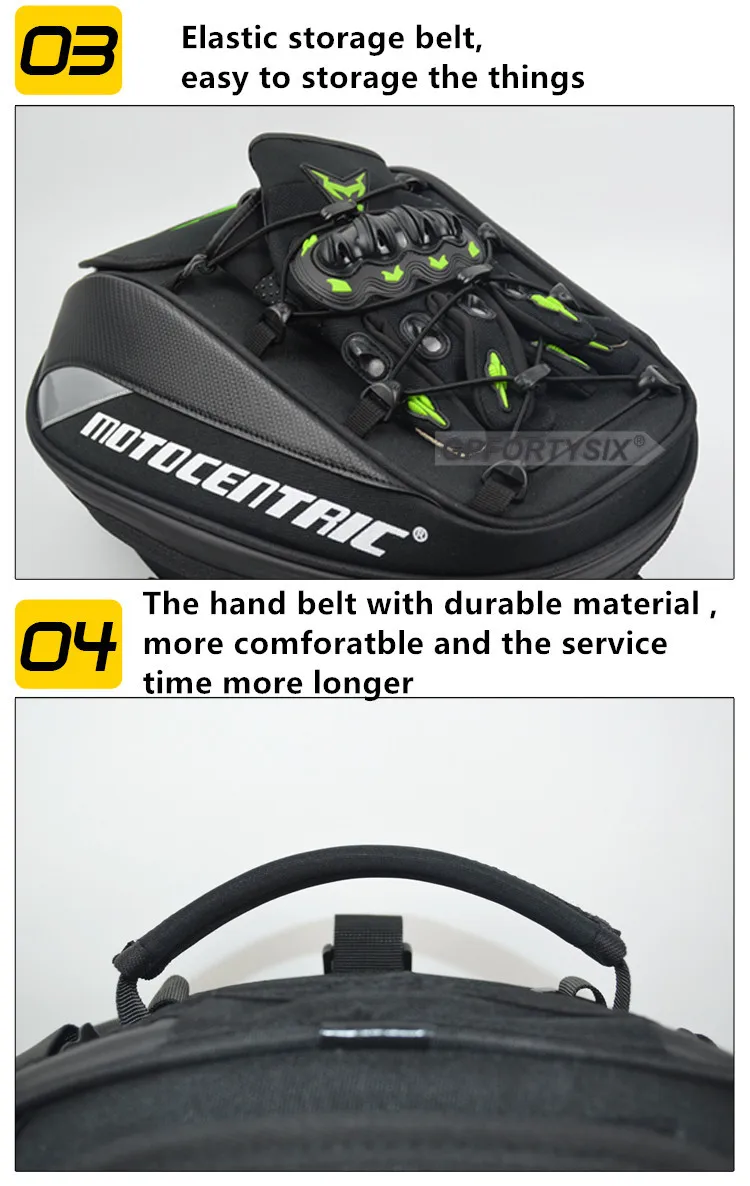 Motocentric Waterproof Motorcycle Tail Bag Multifunction Motorcycle Rear Seat Bag High Capacity Motorcycle Bag Rider Backpack