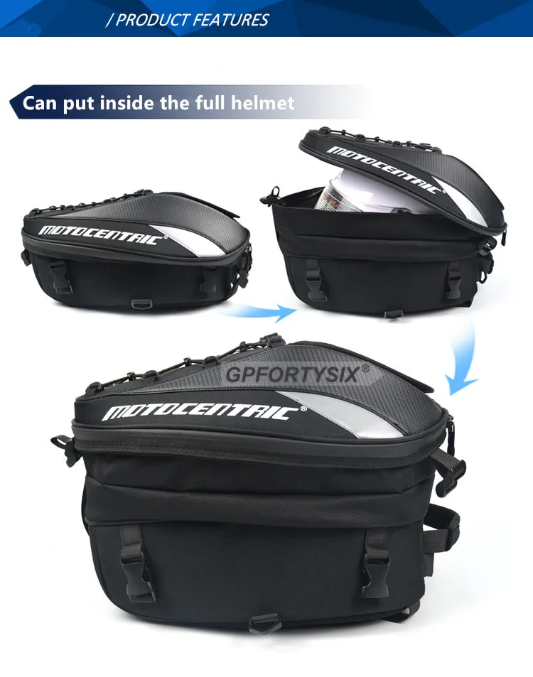 Motocentric Waterproof Motorcycle Tail Bag Multifunction Motorcycle Rear Seat Bag High Capacity Motorcycle Bag Rider Backpack