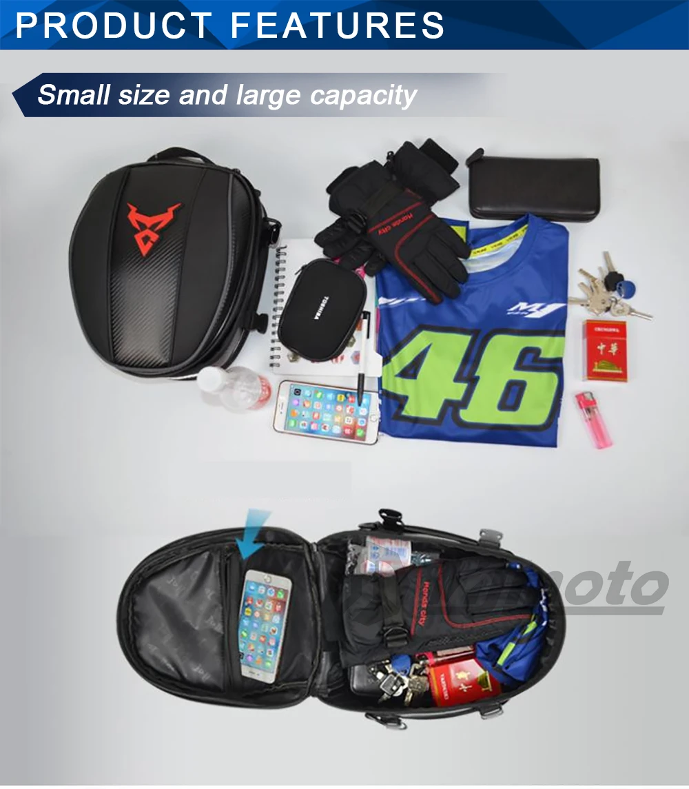 Motocentric Waterproof Motorcycle Tail Bag Multifunction Motorcycle Rear Seat Bag High Capacity Motorcycle Bag Rider Backpack