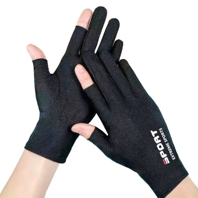 1 Pair Summer Breathable Men's Gloves Ice Silk Sun Proction Motorcycle Driving Glove Full Finger Moto Bike Gloves Cycling Glove