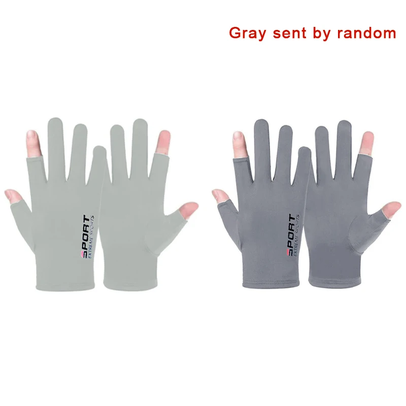 1 Pair Summer Breathable Men's Gloves Ice Silk Sun Proction Motorcycle Driving Glove Full Finger Moto Bike Gloves Cycling Glove