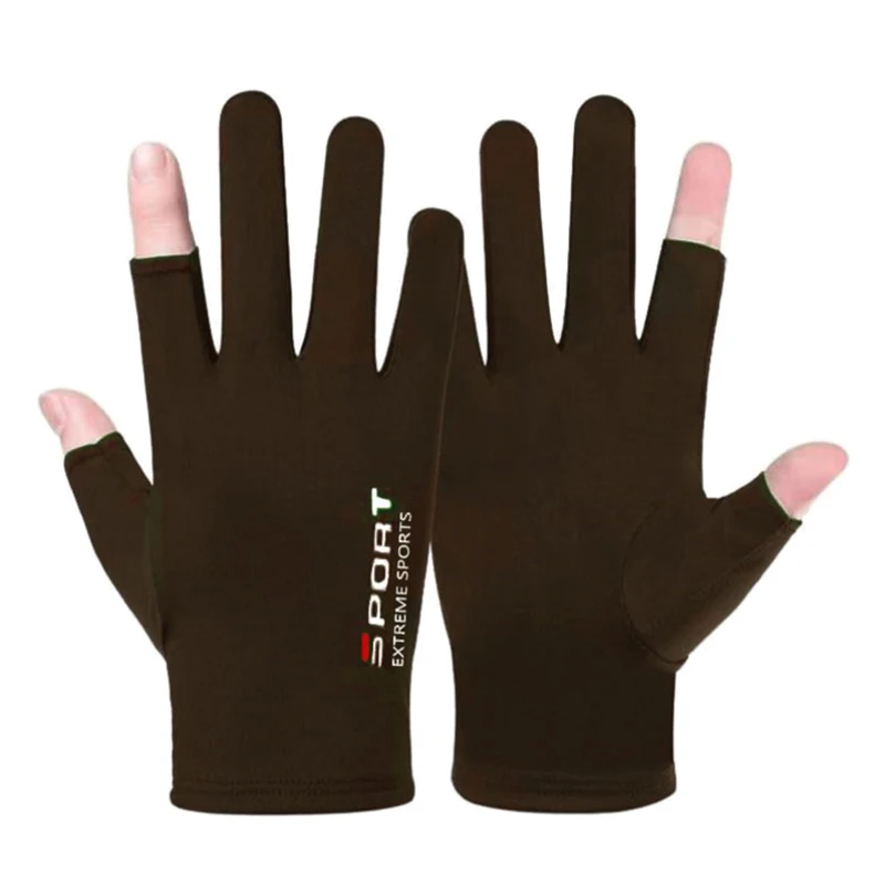 1 Pair Summer Breathable Men's Gloves Ice Silk Sun Proction Motorcycle Driving Glove Full Finger Moto Bike Gloves Cycling Glove
