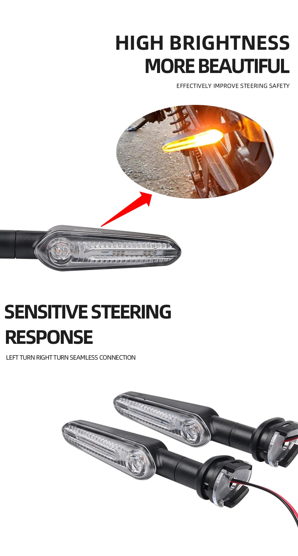 For YAMAHA YZF R7 R9 R25 R125 Motorcycle Accessories Front Rear LED Turn Signal Light Indicator Directional Flasher Blinker Lamp
