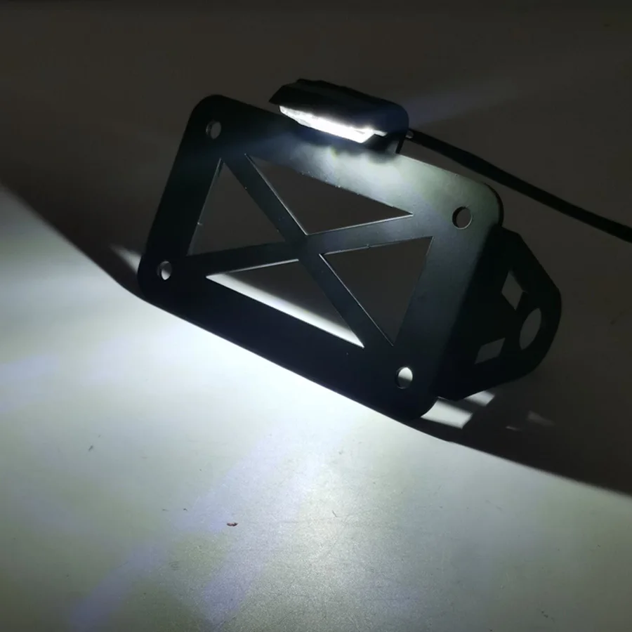 1 Set Motorcycle Side Mount LED License Plate Light Universal Motorbike Registration Number Holder Bracket With Rear Lamp