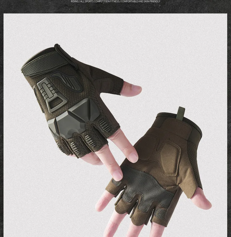 Motorcycle riding gloves men's tactical gloves half finger outdoor non-slip protective sports training military Cycling gloves