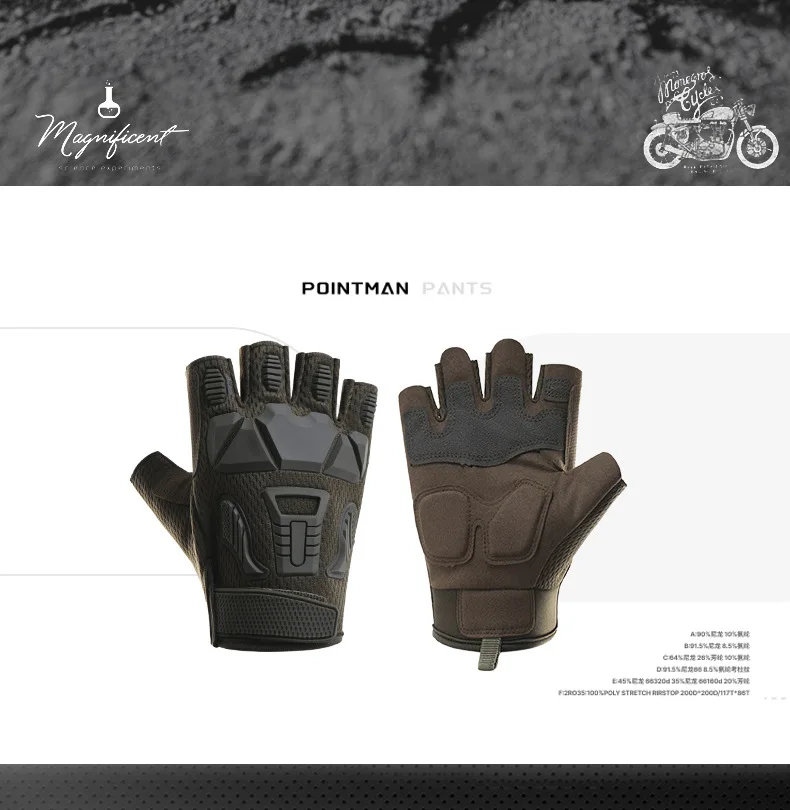 Motorcycle riding gloves men's tactical gloves half finger outdoor non-slip protective sports training military Cycling gloves