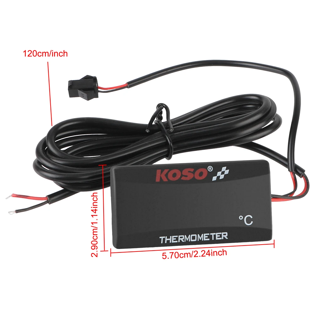 12V 0~120°C Monitor Motorcycle Thermometer Water Tank Retrofit Temperature Meter Indicator Warning With Sensors