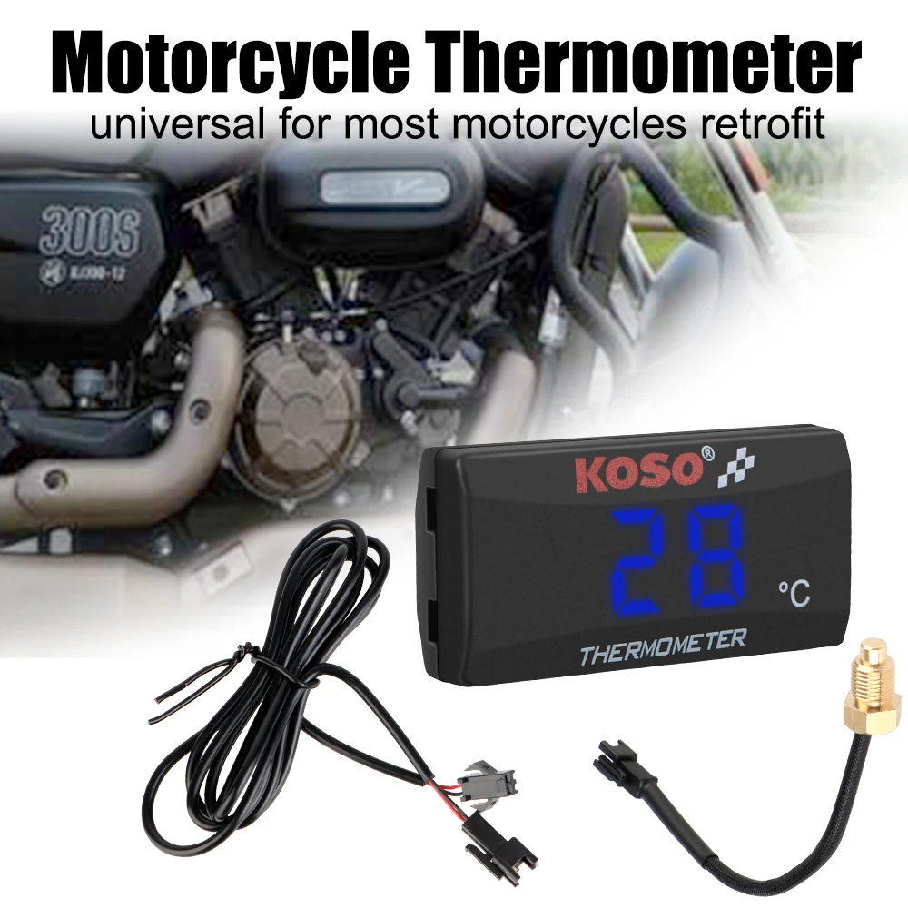 12V 0~120°C Monitor Motorcycle Thermometer Water Tank Retrofit Temperature Meter Indicator Warning With Sensors