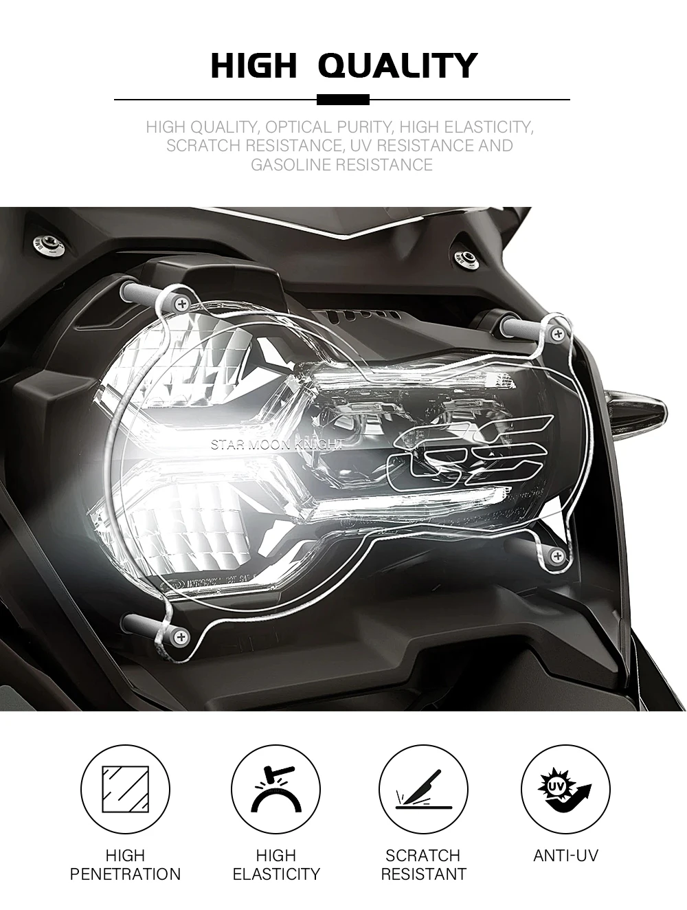 Motorcycle Acrylic Headlight Protector Light Cover Protective Guard For BMW R1200GS R1250GS R 1250 GS LC Adventure 2013 - 2023