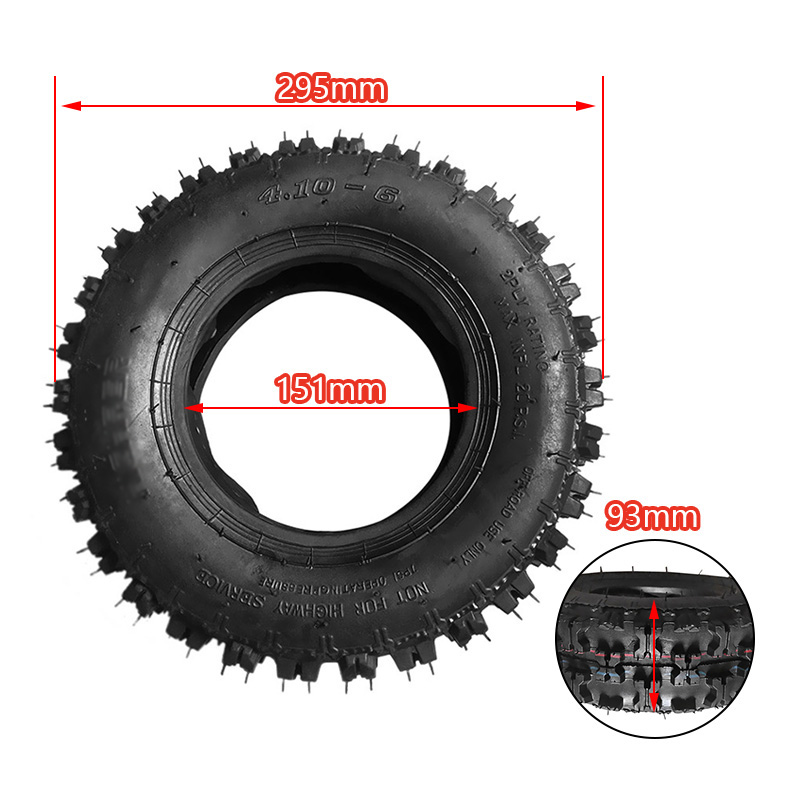 6 Inch Tires Front 4.10-6 Rear 13x5.00-6 Inner Tube Outer Tyre for 47cc 49cc Small ATV Go Kart Mini Quad Bike Snowmobile Parts