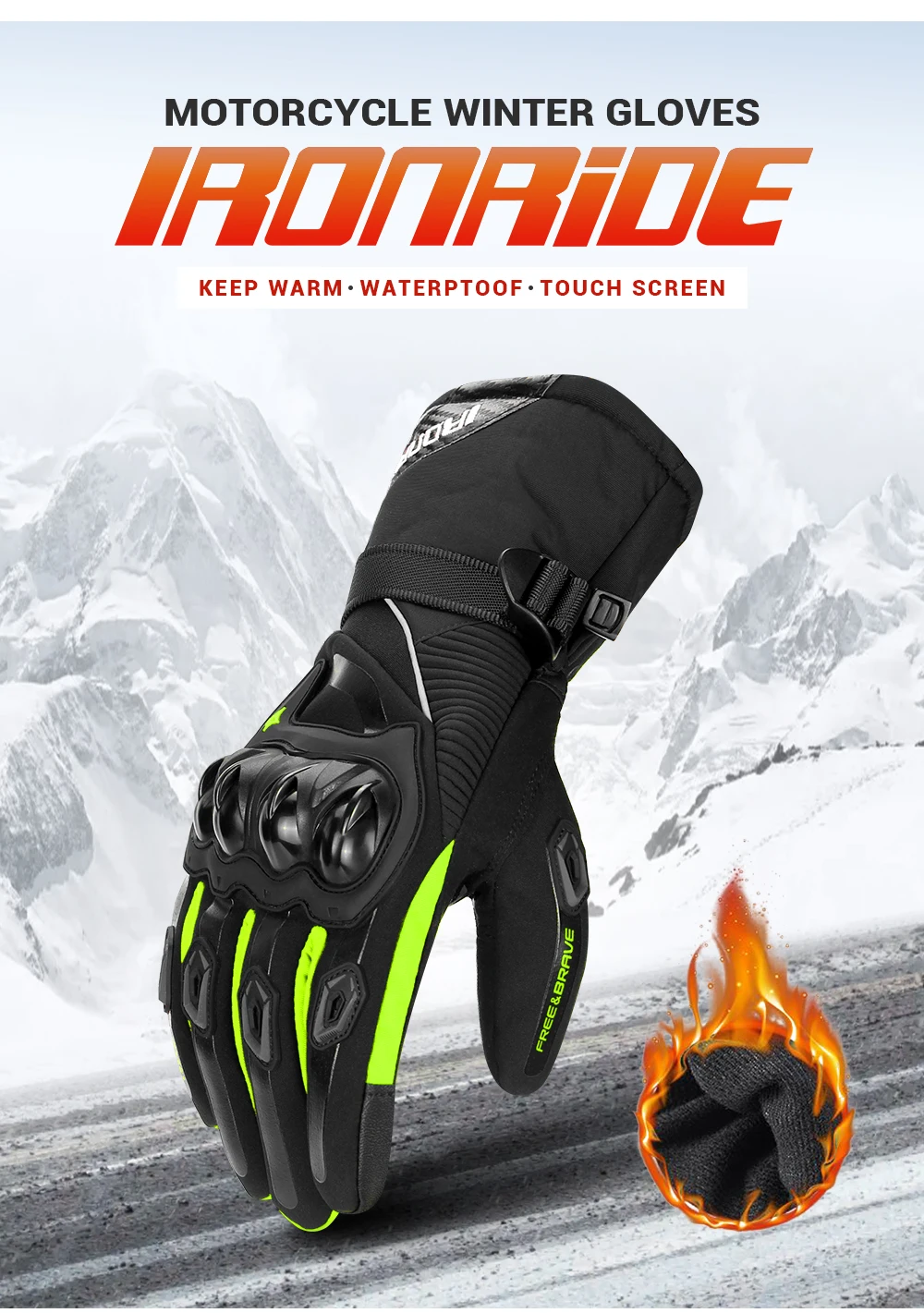 Winter Motorcycle Gloves Waterproof Gant Moto Warm Men Full Finger Moto Gloves Touch Screen Guantes Motorbike Riding Gloves