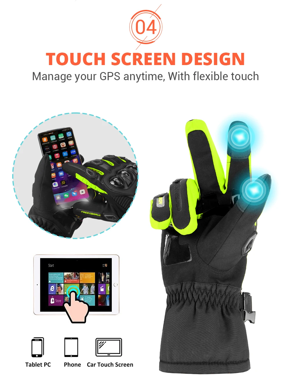Winter Motorcycle Gloves Waterproof Gant Moto Warm Men Full Finger Moto Gloves Touch Screen Guantes Motorbike Riding Gloves