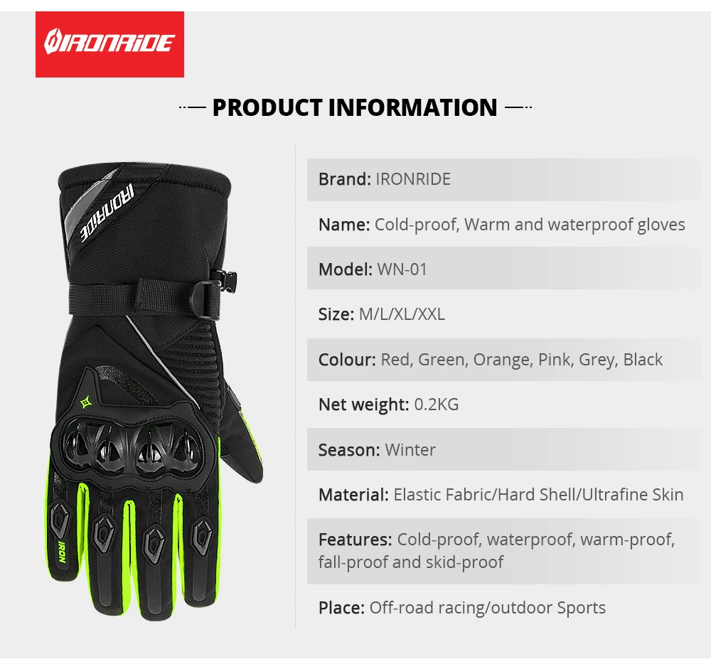 Winter Motorcycle Gloves Waterproof Gant Moto Warm Men Full Finger Moto Gloves Touch Screen Guantes Motorbike Riding Gloves