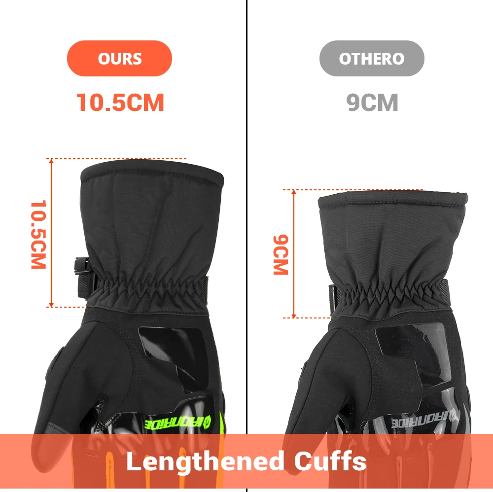 Winter Motorcycle Gloves Waterproof Gant Moto Warm Men Full Finger Moto Gloves Touch Screen Guantes Motorbike Riding Gloves