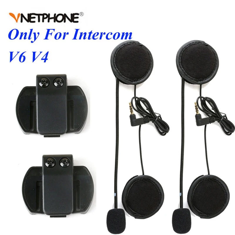 EJEAS V6 PRO Helmet Intercom Clip 3.5mm Microphone Speaker Headset for Vnetphone V4 Motorcycle Bluetooth Interphone