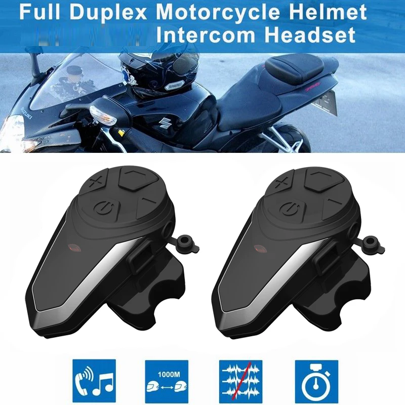 BT-S3NS Motorcycle Helmet Intercom Moto Helmet BT5.0 Headset Waterproof Intercomunicador BT Interphone FM