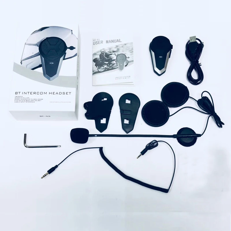 BT-S3NS Motorcycle Helmet Intercom Moto Helmet BT5.0 Headset Waterproof Intercomunicador BT Interphone FM