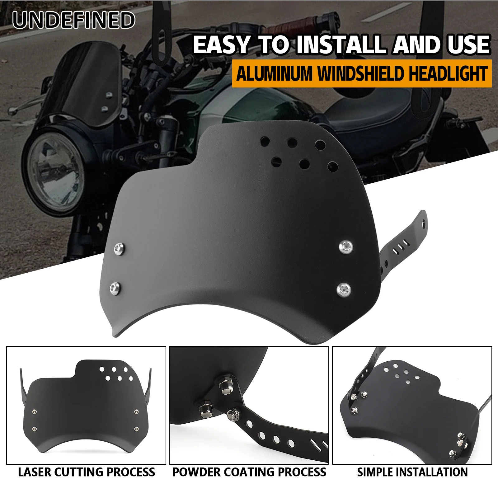 Universal Motorcycle Windshield Windscreen Wind Deflector Round Headlight For Husqvarna For Yamaha XSR For Royal Enfield Triumph