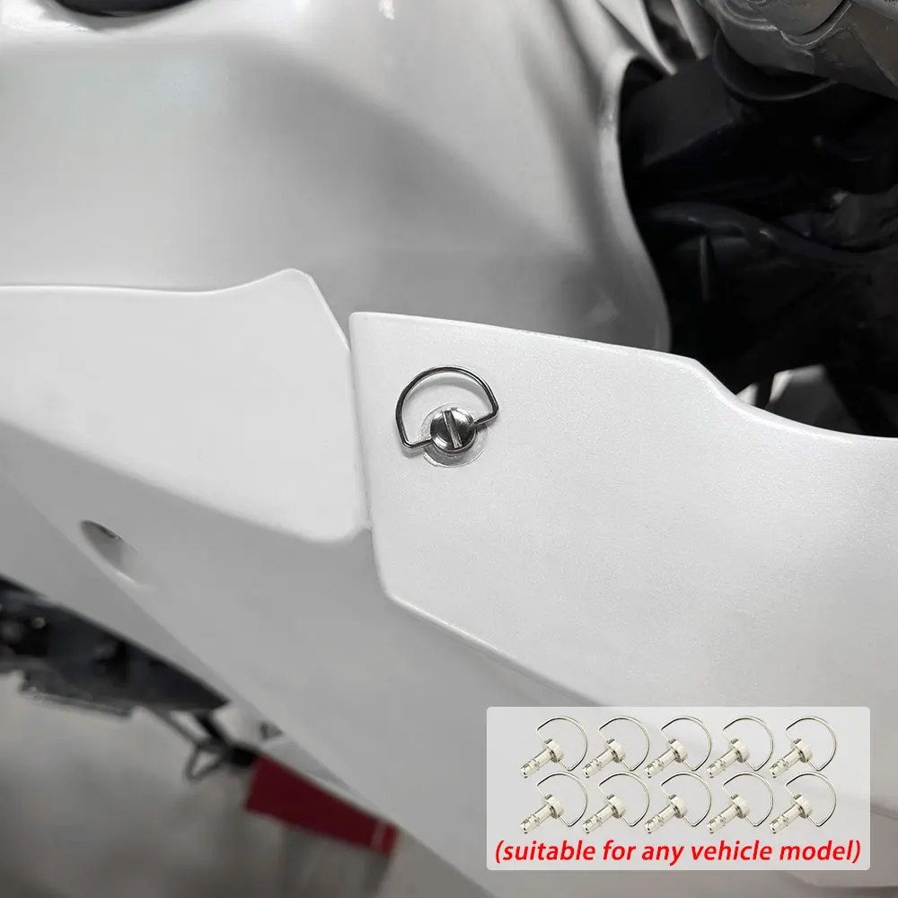 For DUCATI MV Agusta Aprilia Yamaha R1 R6 Honda 17mm Universal Quick Release Fasteners D-RING 1/4 Turn Rivet Fairing Bolts Studs
