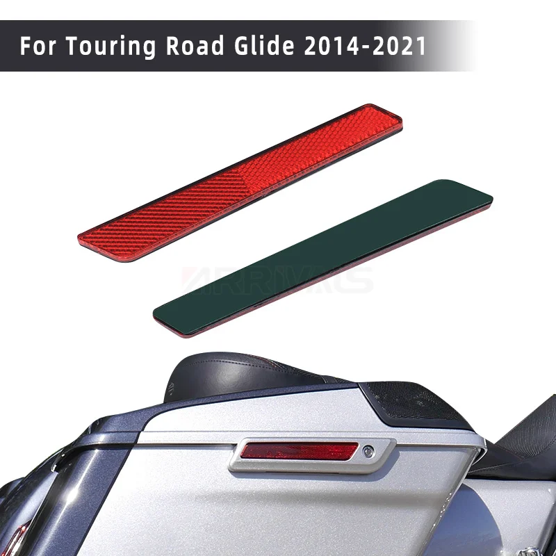 Motorcycle Reflector Hard Saddlebag Latch Covers ABS Plastic For Harley Touring Road King Road Glide Street Glide 2014-up