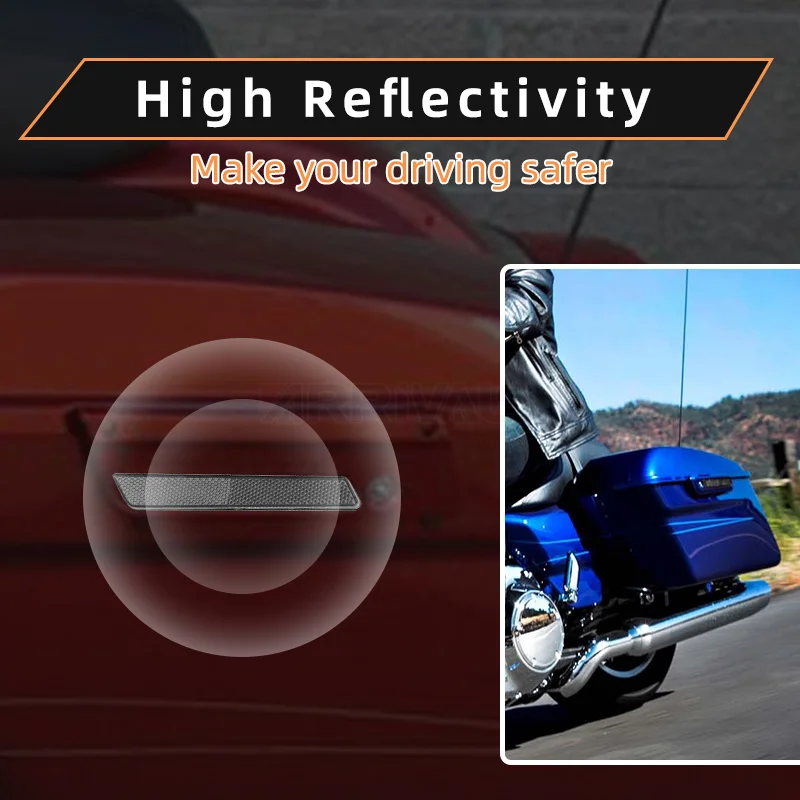 Motorcycle Reflector Hard Saddlebag Latch Covers ABS Plastic For Harley Touring Road King Road Glide Street Glide 2014-up