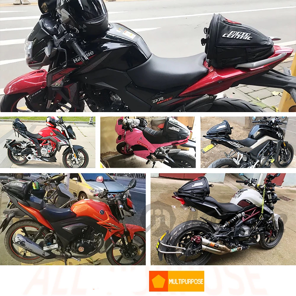 Waterproof Motorcycle Tail Bag Sport Luggage Reflective Saddle Riding Rear Bag Motorcycle Motorbike Scooter Side Back Seat Bag