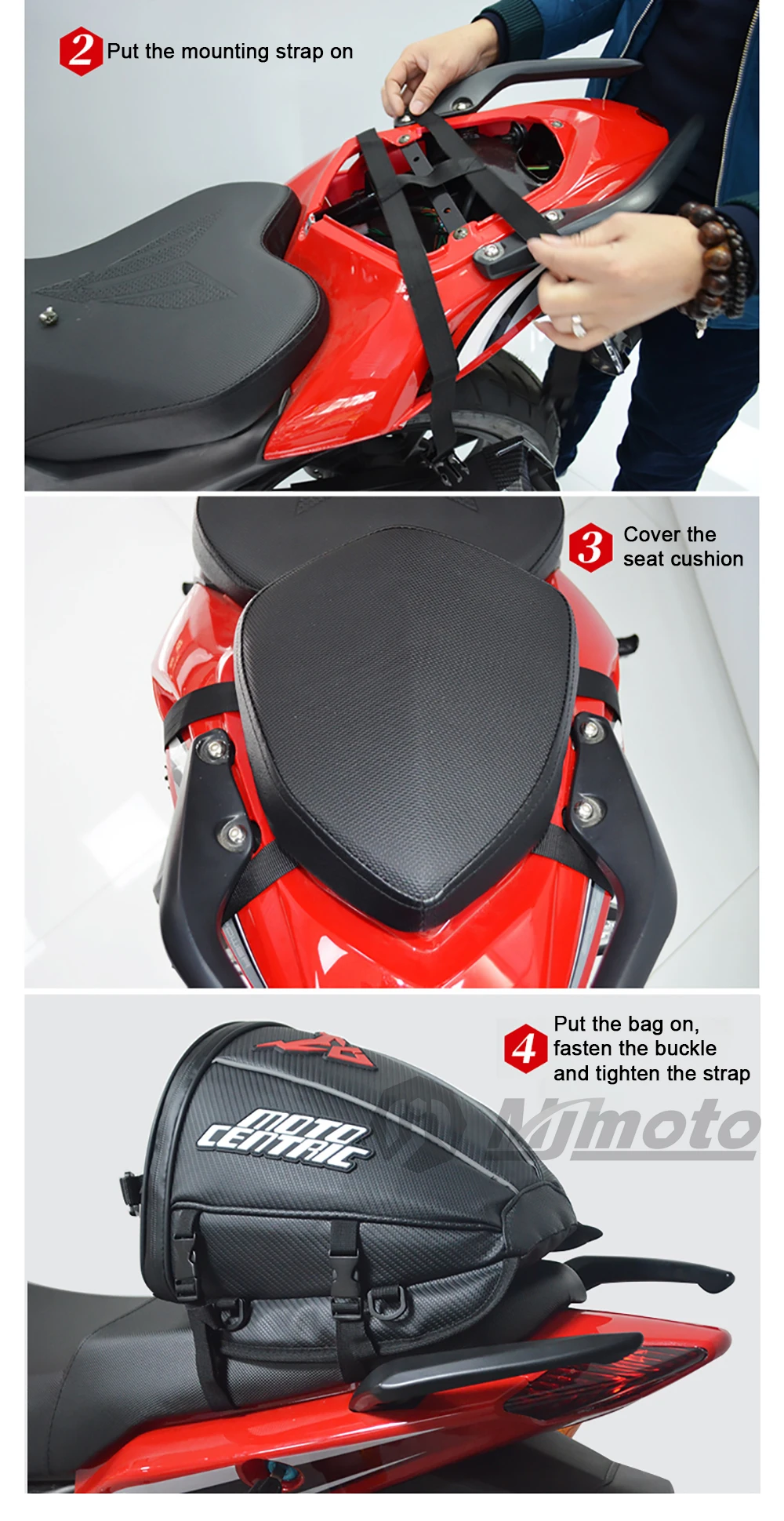 Waterproof Motorcycle Tail Bag Sport Luggage Reflective Saddle Riding Rear Bag Motorcycle Motorbike Scooter Side Back Seat Bag