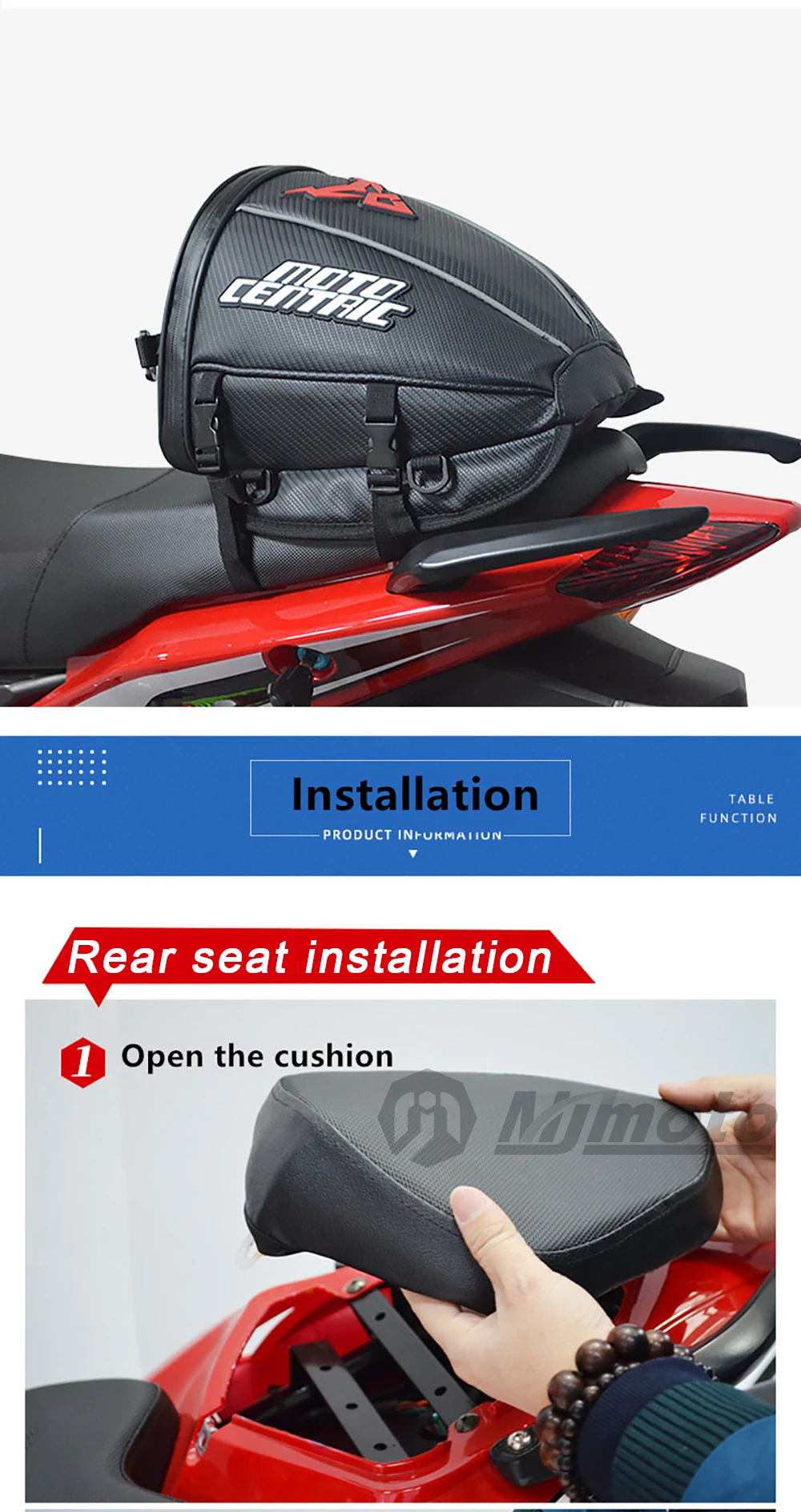 Waterproof Motorcycle Tail Bag Sport Luggage Reflective Saddle Riding Rear Bag Motorcycle Motorbike Scooter Side Back Seat Bag