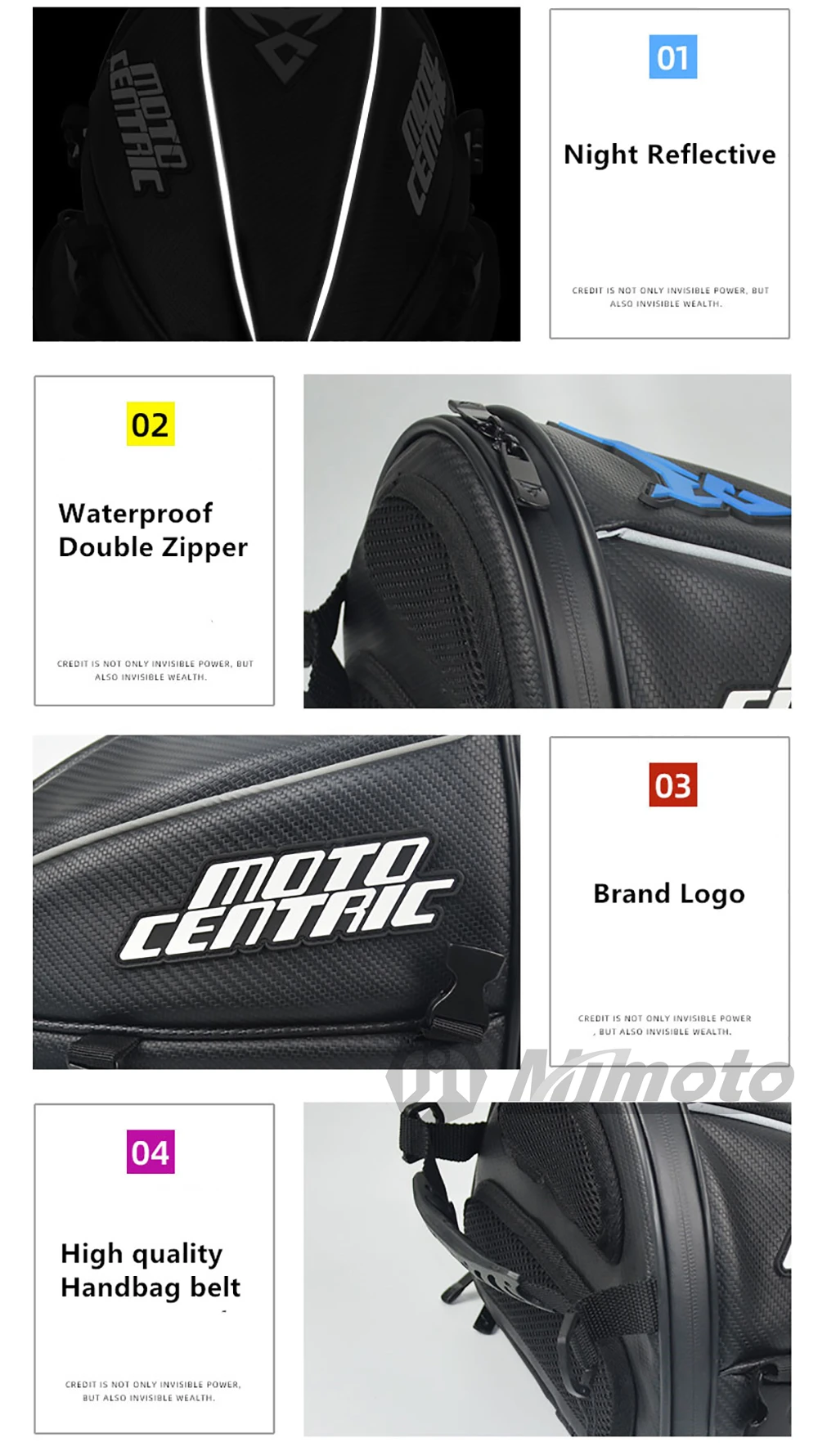 Waterproof Motorcycle Tail Bag Sport Luggage Reflective Saddle Riding Rear Bag Motorcycle Motorbike Scooter Side Back Seat Bag