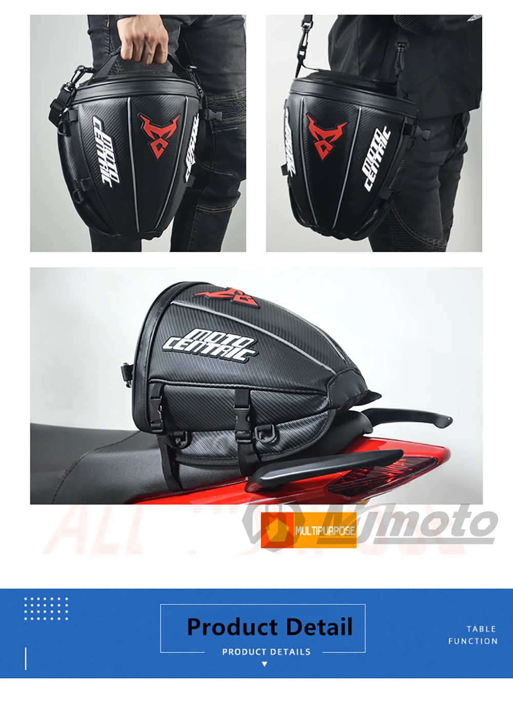 Waterproof Motorcycle Tail Bag Sport Luggage Reflective Saddle Riding Rear Bag Motorcycle Motorbike Scooter Side Back Seat Bag