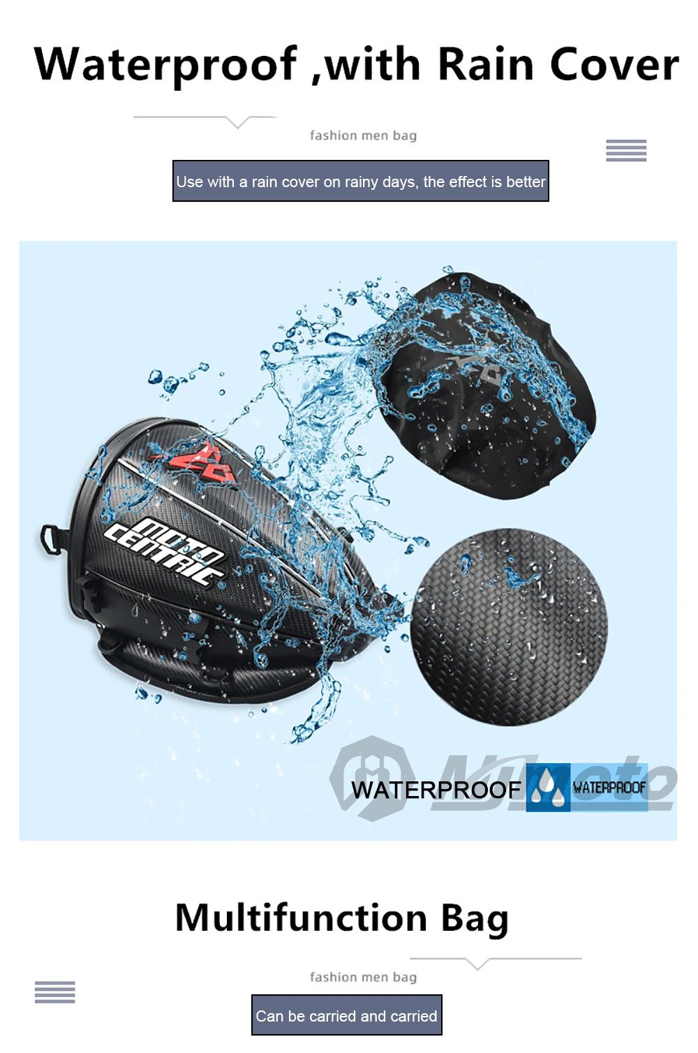 Waterproof Motorcycle Tail Bag Sport Luggage Reflective Saddle Riding Rear Bag Motorcycle Motorbike Scooter Side Back Seat Bag
