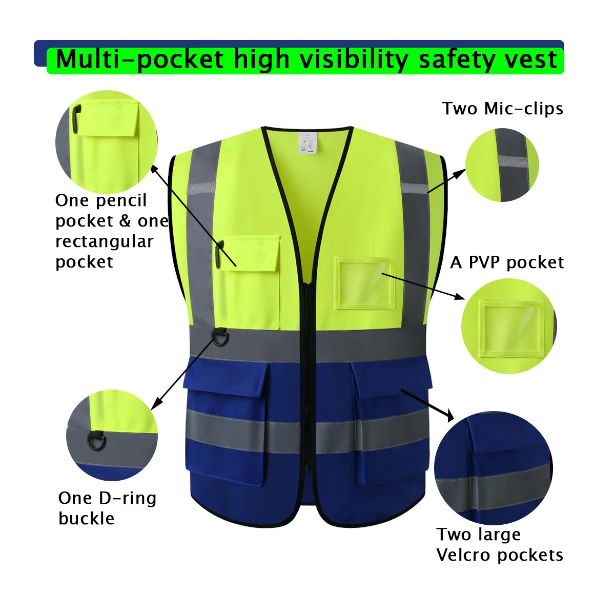 High Visibility Security Working Reflective Vest Personalized Construction Traffic Outdoor Cycling Wear