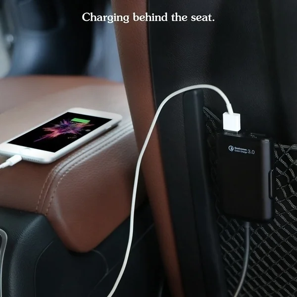 Universal 4 Ports USB Car Charger Front Seat Back Seat QC3.0 Quick Charging USB Adapter for Car Charger USB Fast Charger