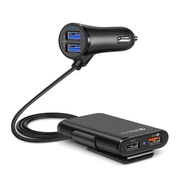 Universal 4 Ports USB Car Charger Front Seat Back Seat QC3.0 Quick Charging USB Adapter for Car Charger USB Fast Charger