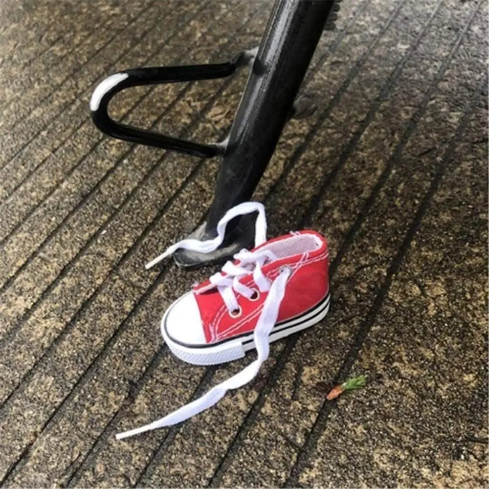1pc Funny Motorcycle Bicycle Shoe Shape Foot Support Side Tripod Cover Motor Electric Vehicle Bike Kickstand Mini Canvas Shoes