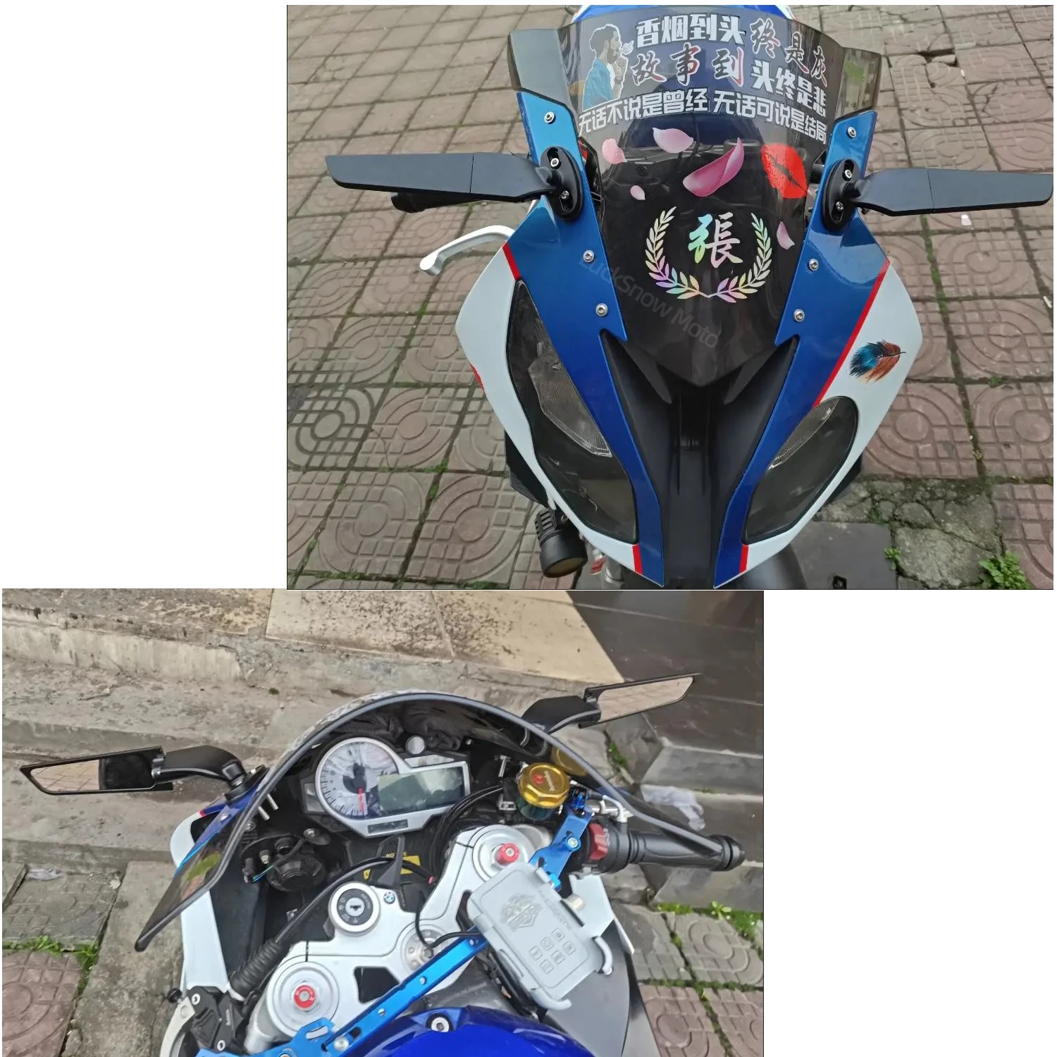 For Honda CBR650R F CBR1000RR CBR600RR CBR 250R 300R 400RR 500R Motorcycle Mirror Modified Wind Wing  Rotating Rearview Mirror