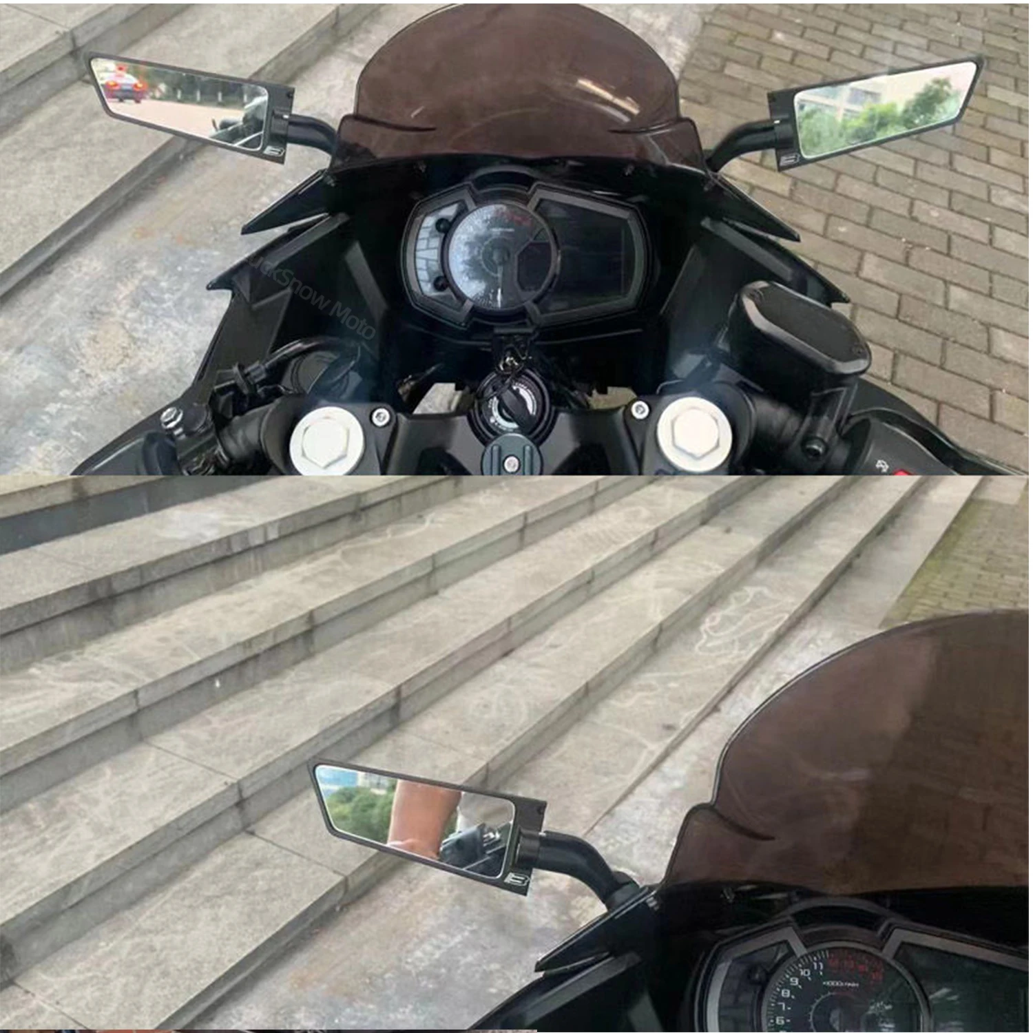 For Honda CBR650R F CBR1000RR CBR600RR CBR 250R 300R 400RR 500R Motorcycle Mirror Modified Wind Wing  Rotating Rearview Mirror