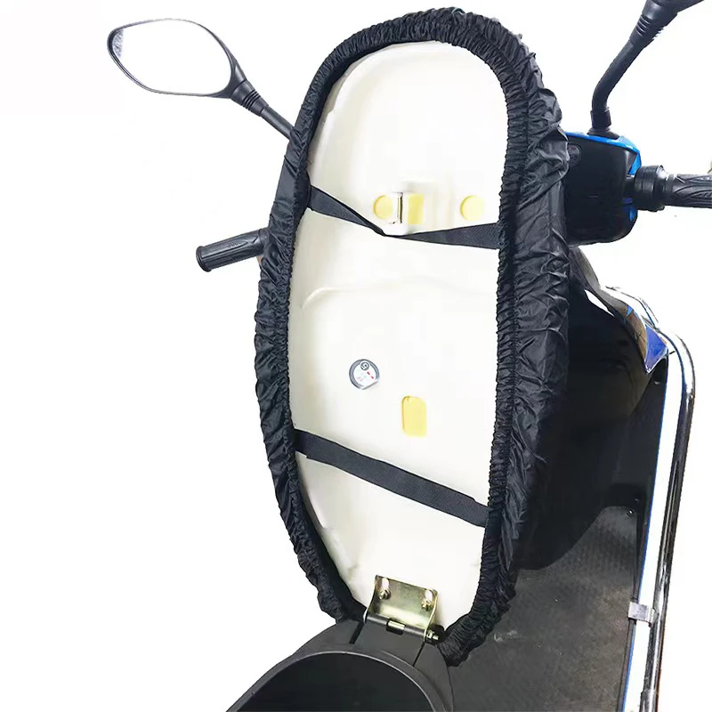 Universal Motorcycle Rain Seat Cover Flexible Waterproof Saddle Cover Black 210D Dust UV Sun Sown Protect Motorcycle Accessorie