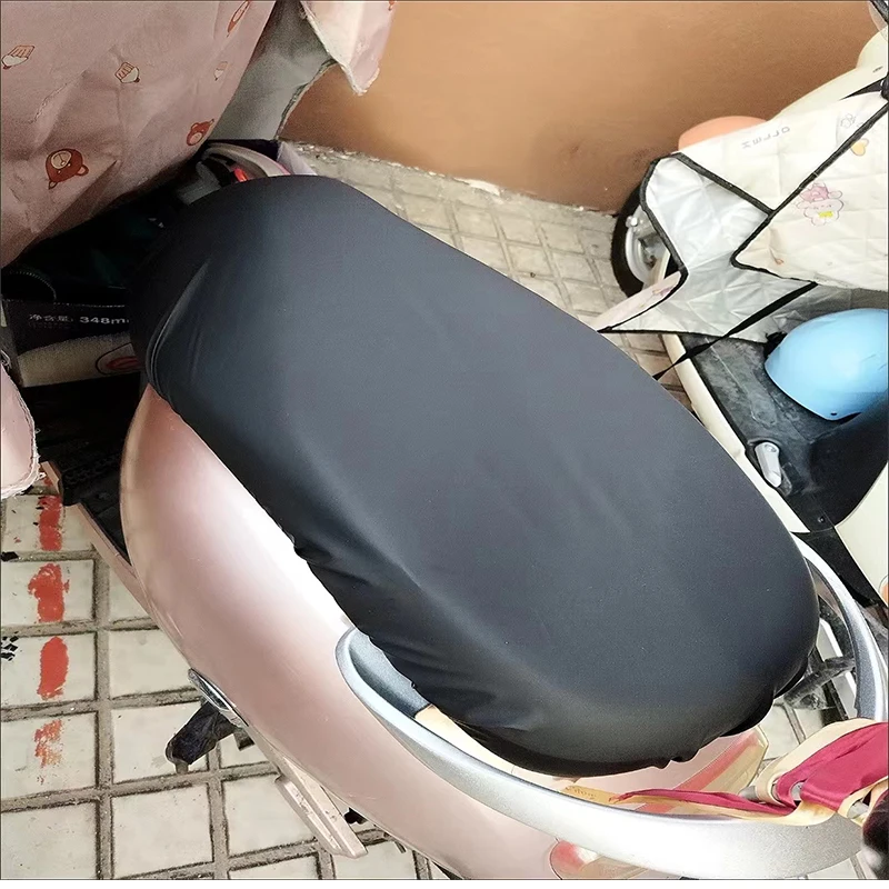 Universal Motorcycle Rain Seat Cover Flexible Waterproof Saddle Cover Black 210D Dust UV Sun Sown Protect Motorcycle Accessorie