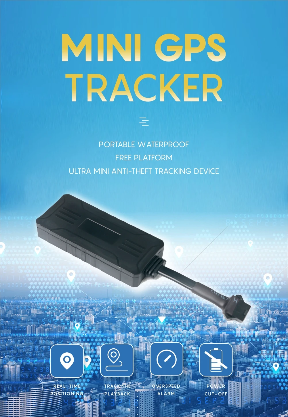 TrackerKing G109 GPS Tracker For Motorcycle 2G Anti-Lost Car Rastreador Real Time Tracking Device Locator Positioner for Bike