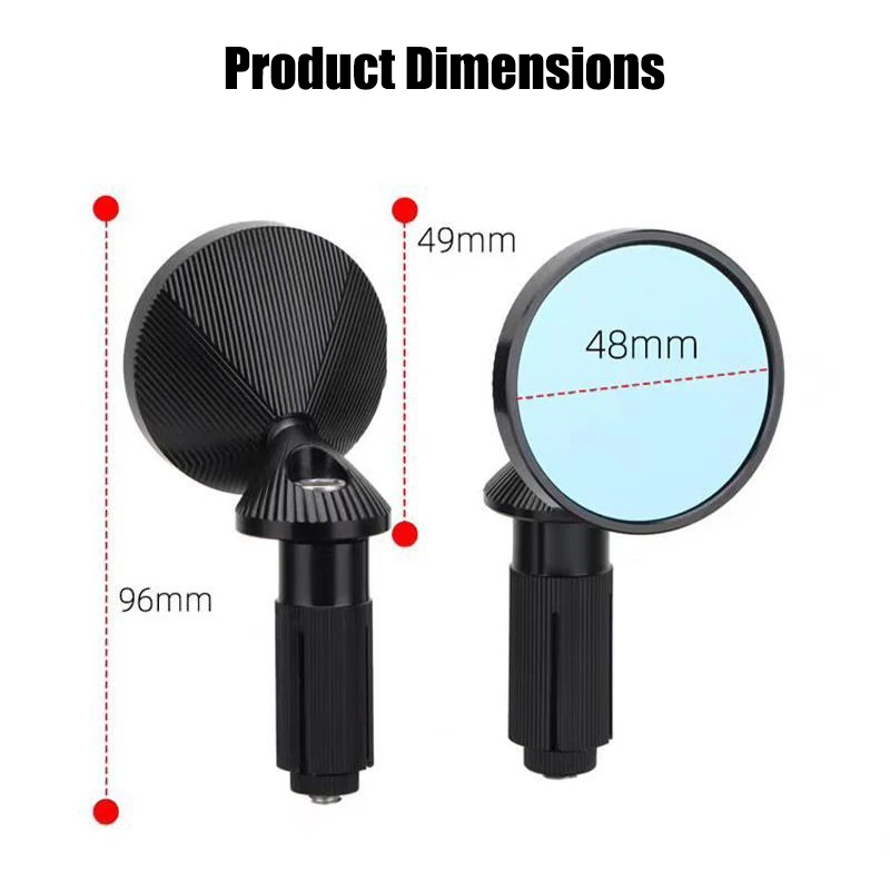 For Royal Enfield Bullet/Meteor/Classic 350 500 Interceptor 650 CNC Motorcycle Bar End Mirrors Retro Handlebar Tip Rearview