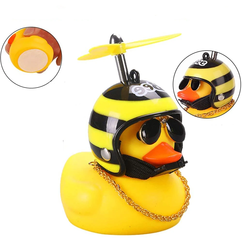 Bicycle Small Yellow Bike Duck Bicycle Bell Yellow Airscrew Helmet Duck Ducky Bike Wind Motorcycle Riding Cycling Accessories