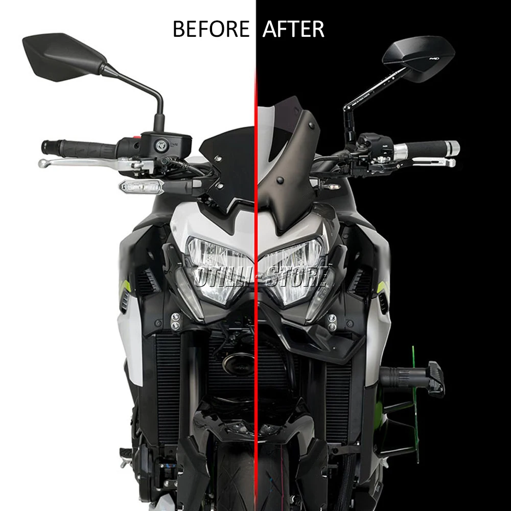 Carbon Fiber Motorcycle Z 900 Naked Front Spoiler Winglet Aerodynamic Wing Kit Spoiler New For Kawasaki Z900 2020 2021 2022