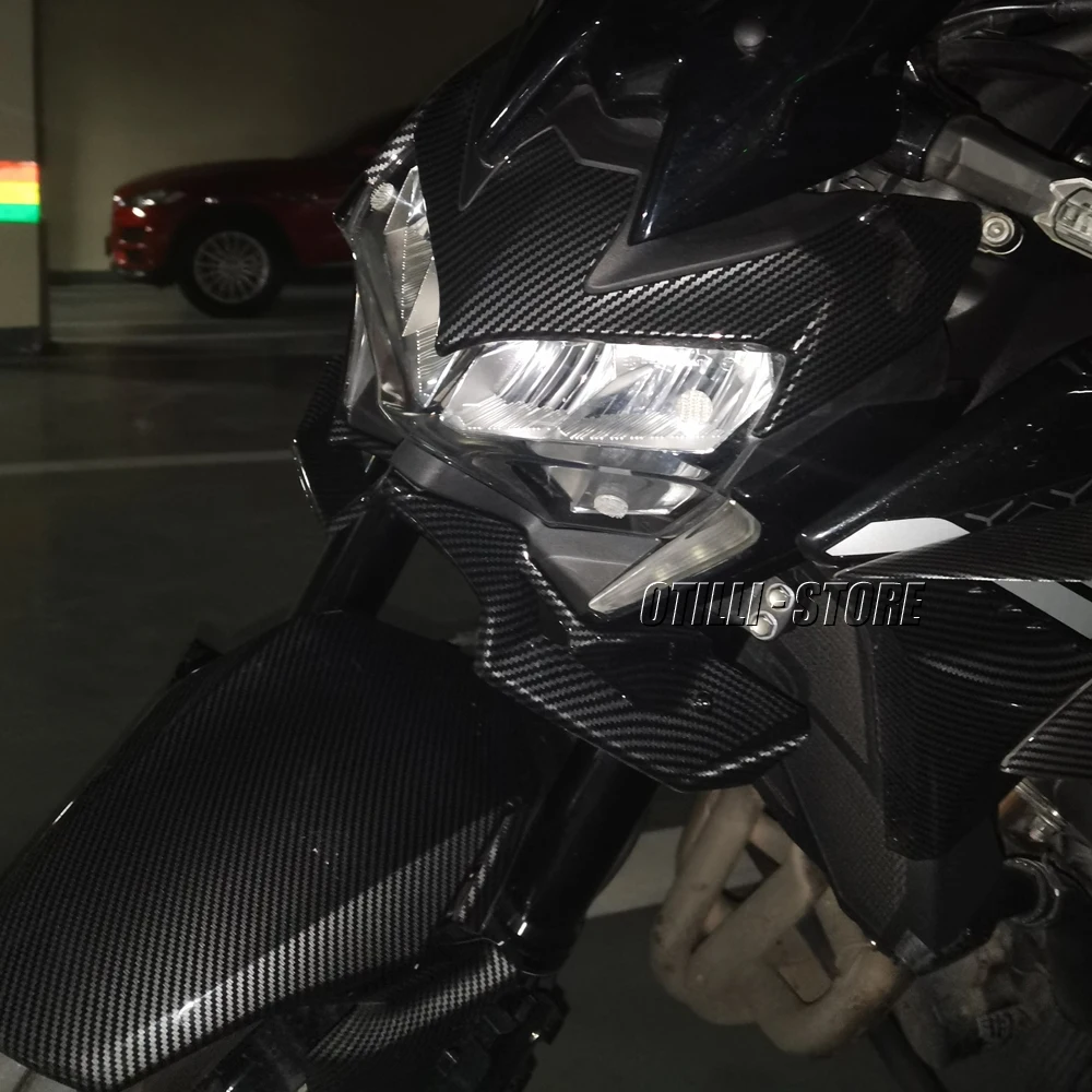 Carbon Fiber Motorcycle Z 900 Naked Front Spoiler Winglet Aerodynamic Wing Kit Spoiler New For Kawasaki Z900 2020 2021 2022