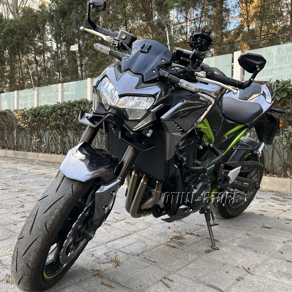 Carbon Fiber Motorcycle Z 900 Naked Front Spoiler Winglet Aerodynamic Wing Kit Spoiler New For Kawasaki Z900 2020 2021 2022