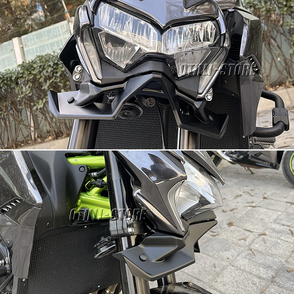 Carbon Fiber Motorcycle Z 900 Naked Front Spoiler Winglet Aerodynamic Wing Kit Spoiler New For Kawasaki Z900 2020 2021 2022
