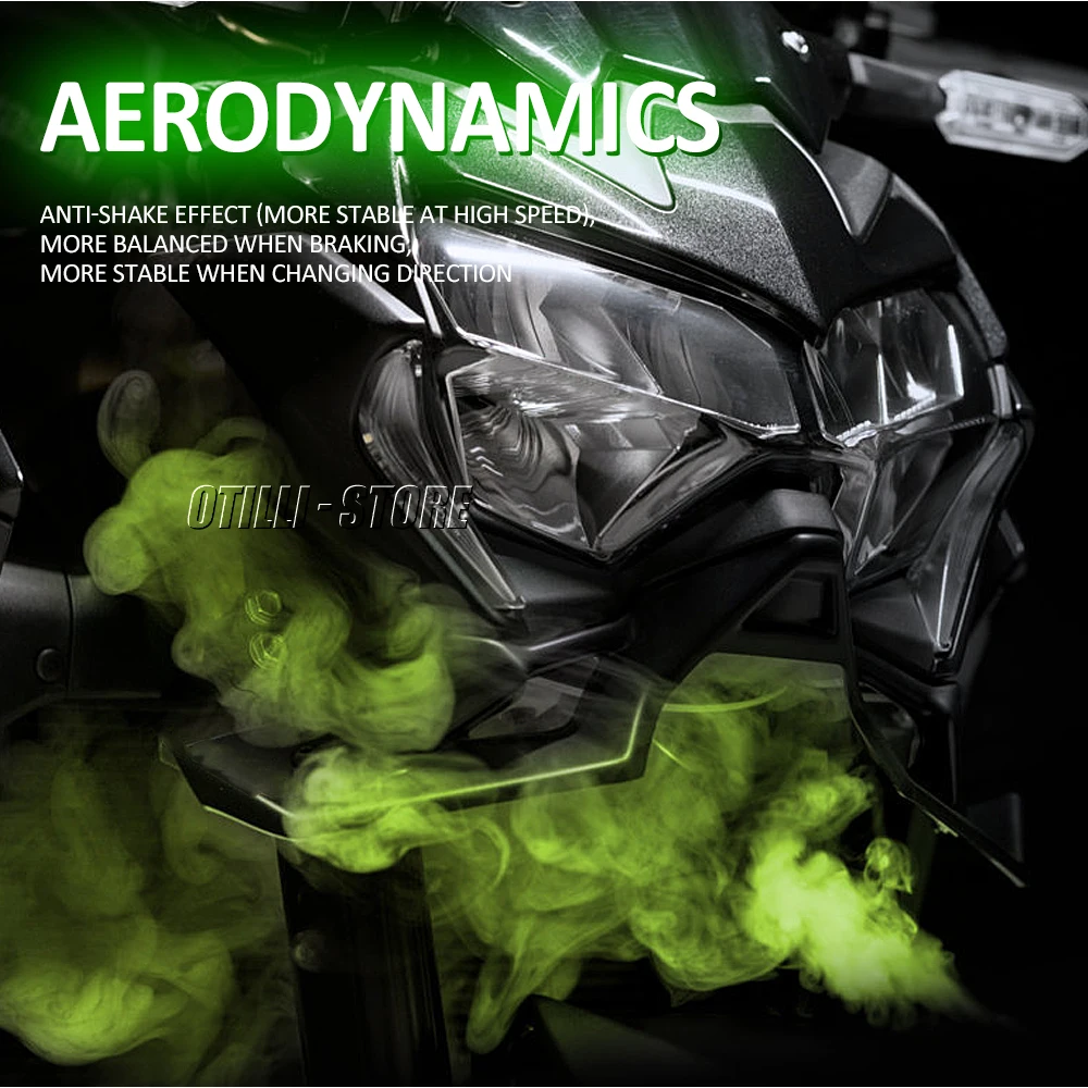 Carbon Fiber Motorcycle Z 900 Naked Front Spoiler Winglet Aerodynamic Wing Kit Spoiler New For Kawasaki Z900 2020 2021 2022