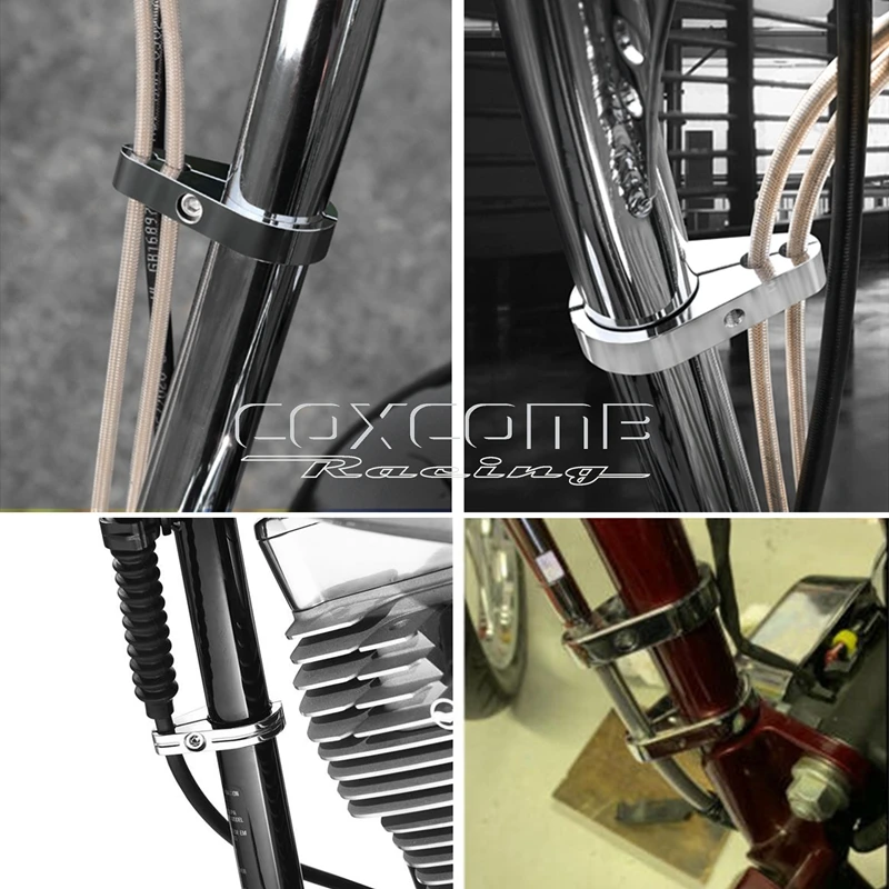 25mm/32mm CNC Aluminum 1 1/4" Brake Cable Clamp Dual Throttle Cable Holder Frame Bar for Harley Honda Yamaha Suzuki Cafe Racer